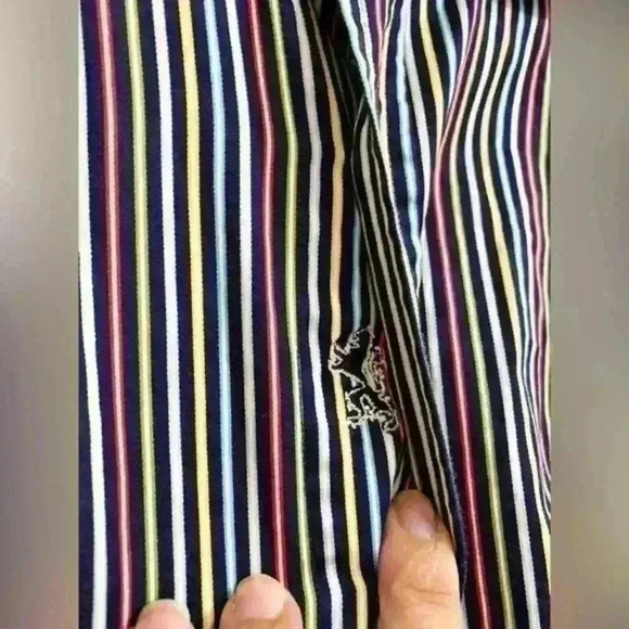 Bugatchi Striped Button Down Size Medium - Picture 6 of 11